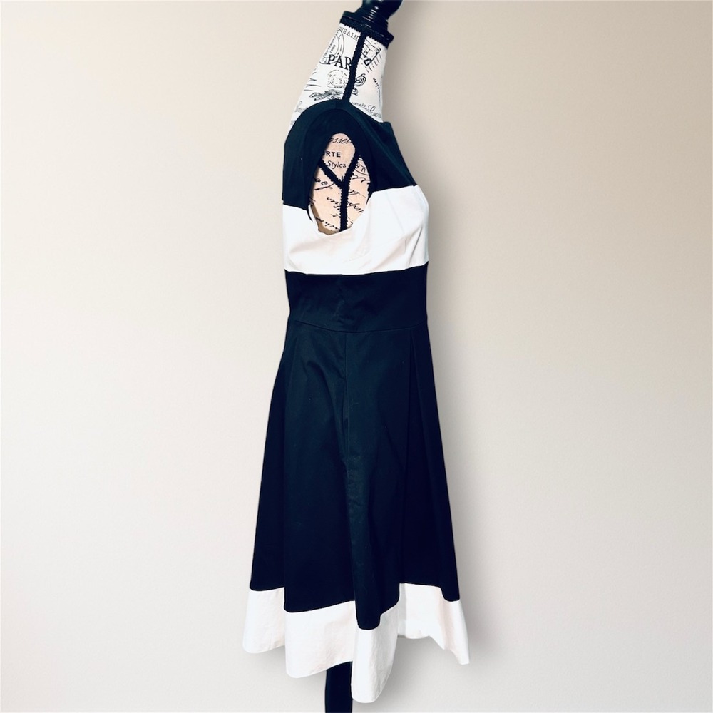Kate Spade Adette Fit Flare Dress 10 Black White Cocktail Spring Wedding Guest - Picture 3 of 10